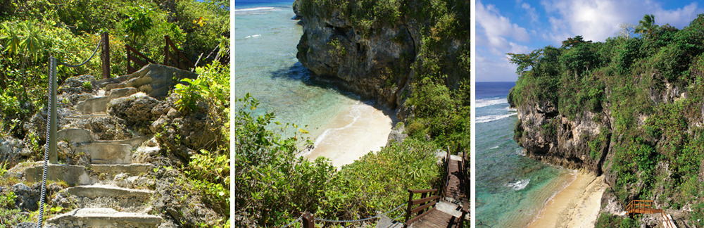 a beach with a few cliffs