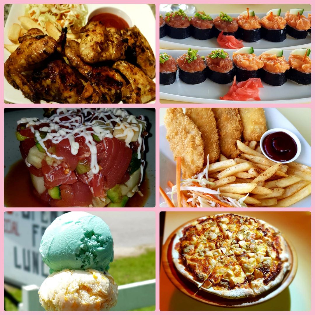 a collage of food