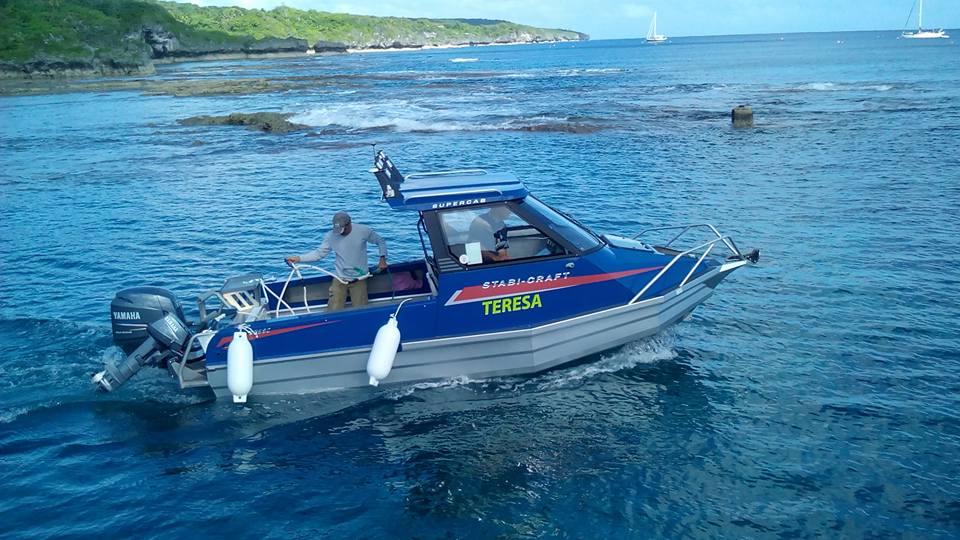 Fishing boat in Niue coast