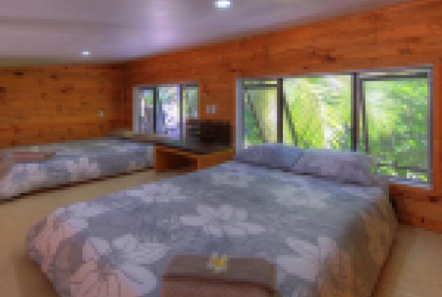 twin double beds at accommodation Taloa Heights
